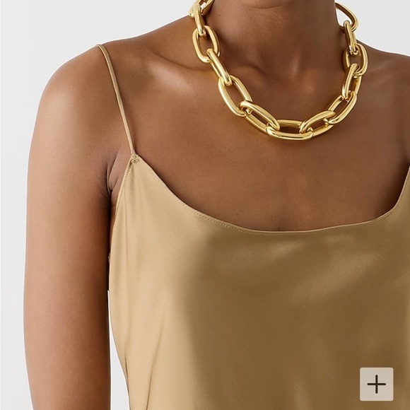 j crew Gwyneth slip dress in luster charmeuse camel - Picture 2 of 6